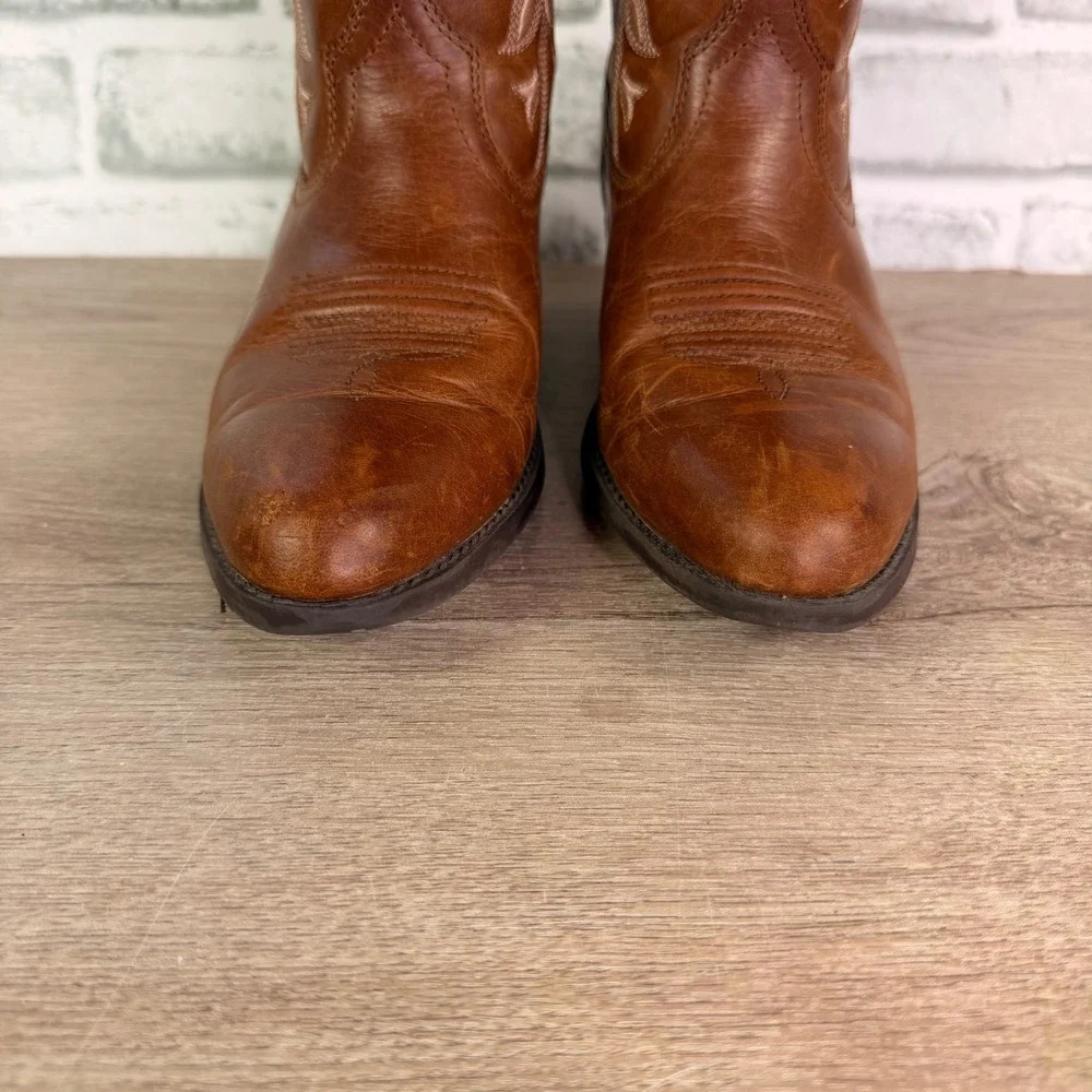 Ariat Heritage Western Boots Floral Embroidery Brown Kids Size 2